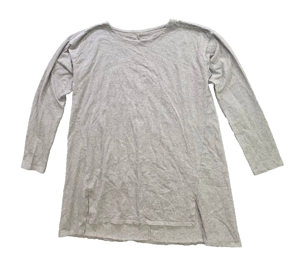 Eileen Fisher Top organic Cotton T-Shirt Top Size gray crew Large A010988